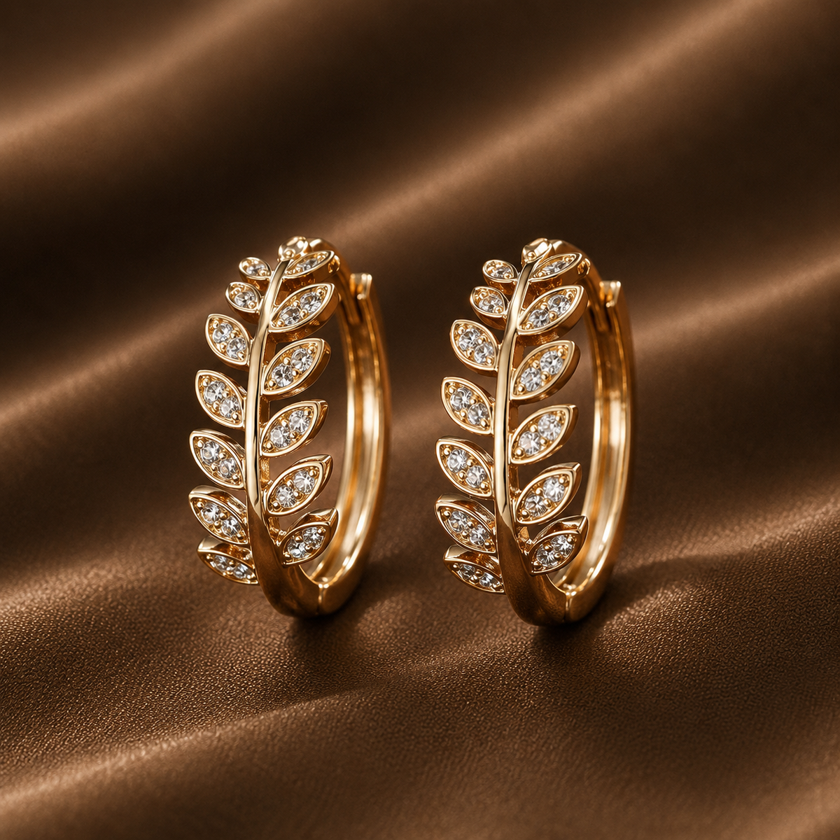 The Golden Vine Huggie Hoops