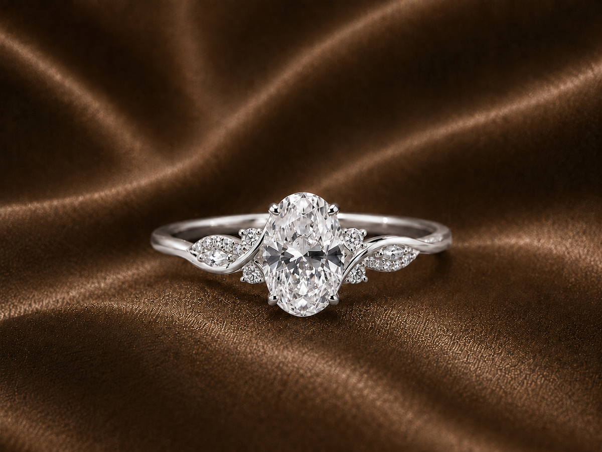 The Golden Vine Oval Diamond Ring