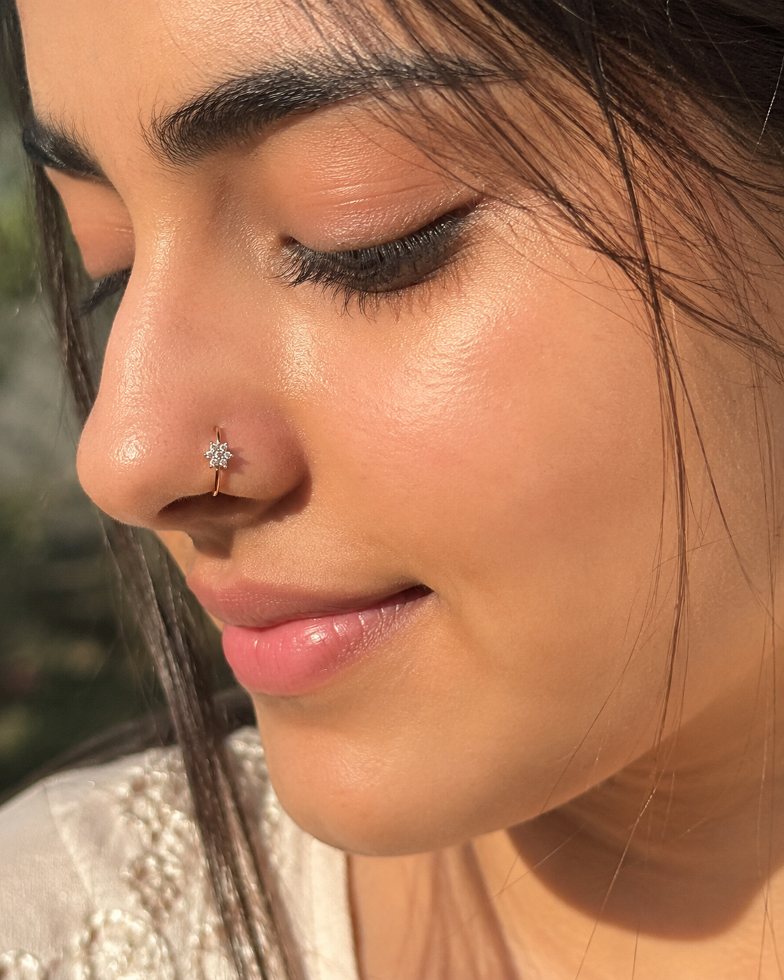 Floral Diamond Cluster Nose Ring
