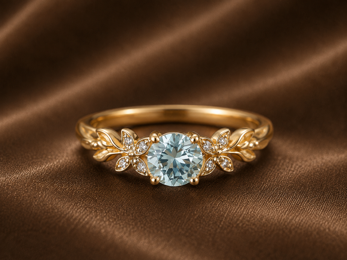The Dreamy Woodland Aquamarine Gold Ring