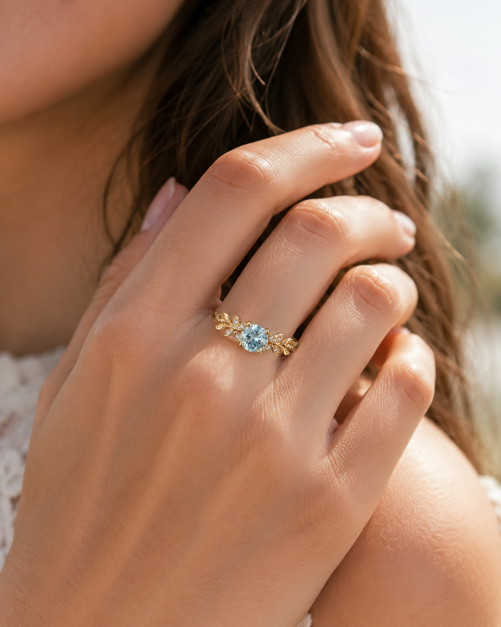 The Dreamy Woodland Aquamarine Gold Ring