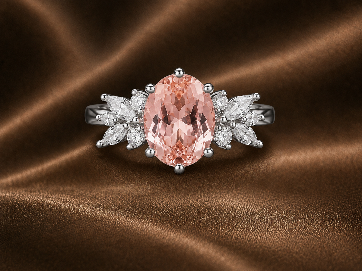 The Fairycore Oval Morganite & Diamond Cluster Ring