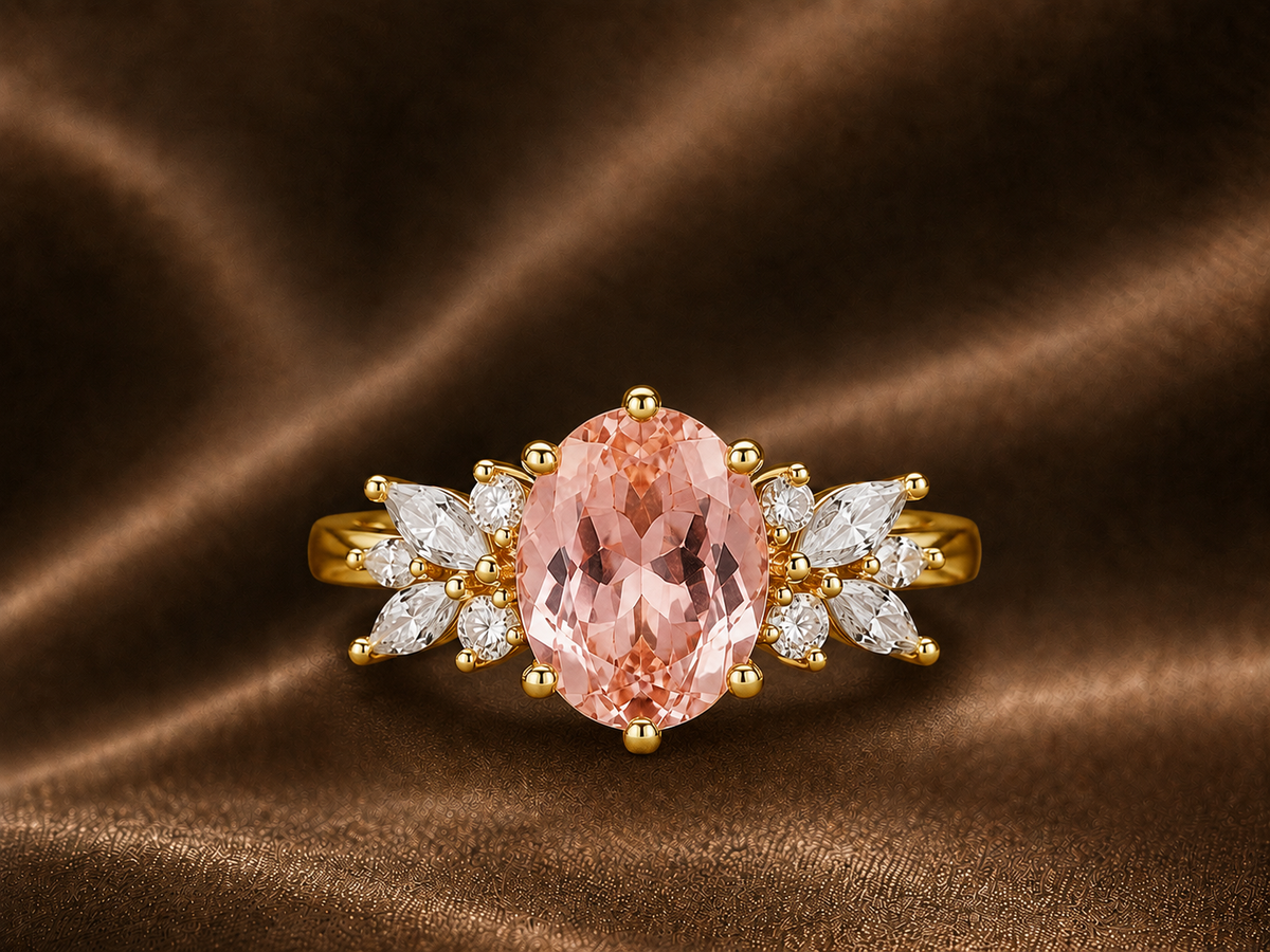 The Fairycore Oval Morganite & Diamond Cluster Ring