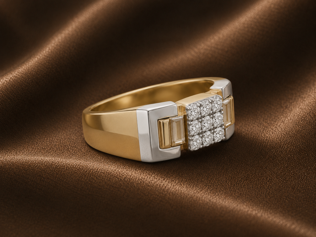 The Two-Tone Architectural Cluster Ring