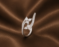 Asymmetric Pavé & Pear Cluster Ring