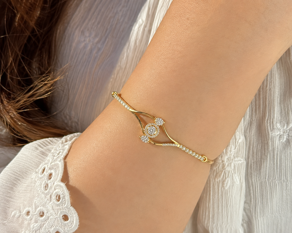 The Celestial Halo Diamond Bangle