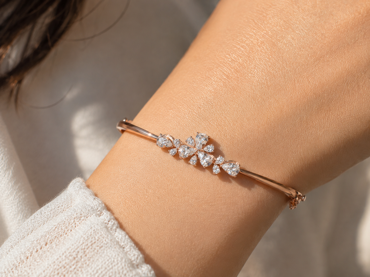 The Celestial Crown Diamond Bangle