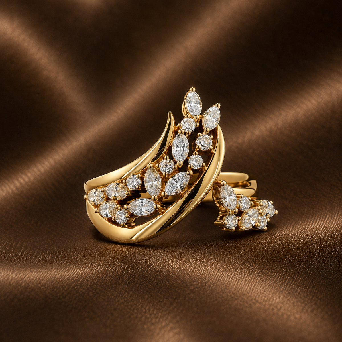 Liquid Gold & Marquise Wave Ring