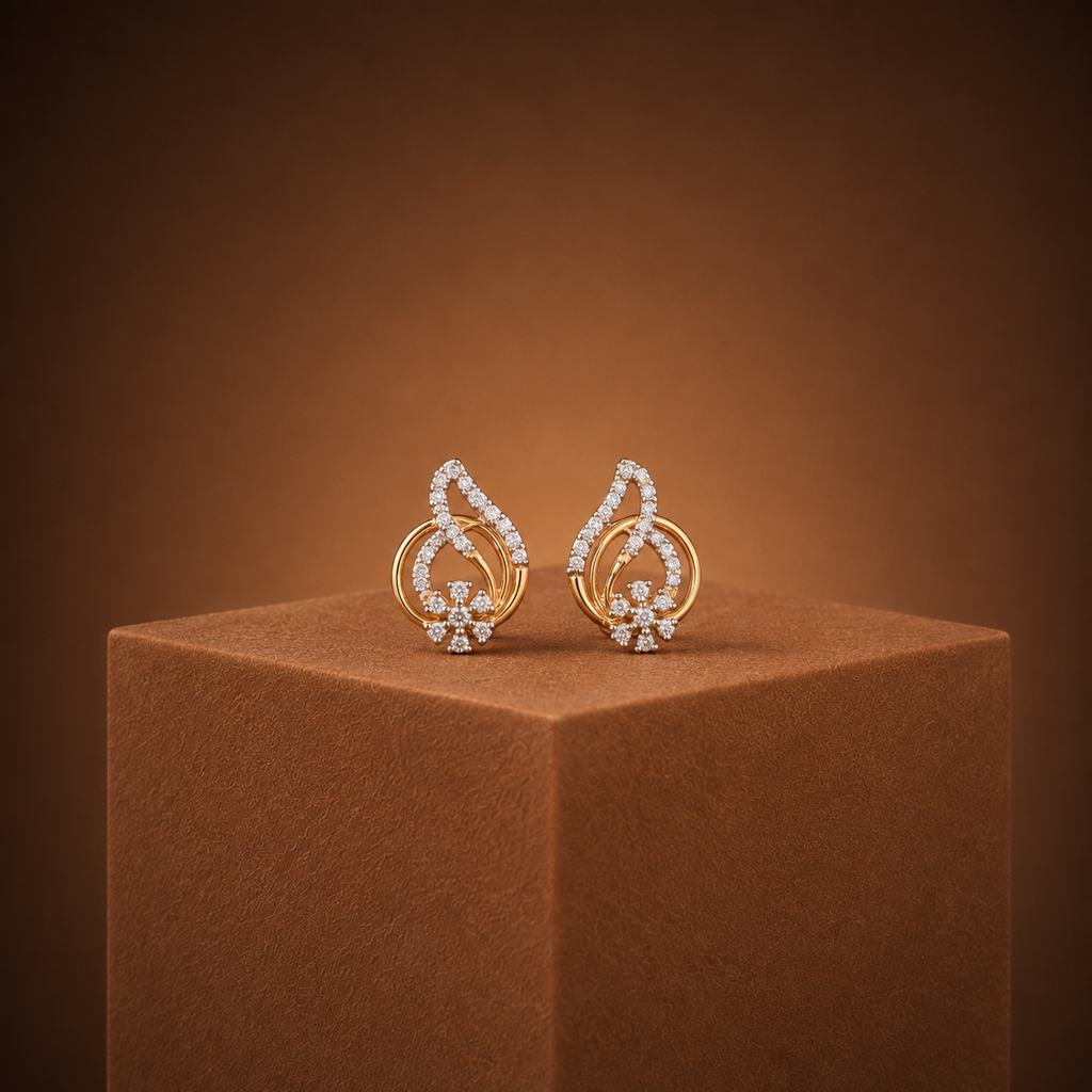 The Diamond Starburst Swirl Earrings