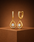 Floating Diamond Teardrop Dangles