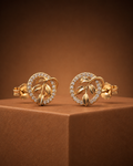 Gilded Vine Diamond Halo Studs