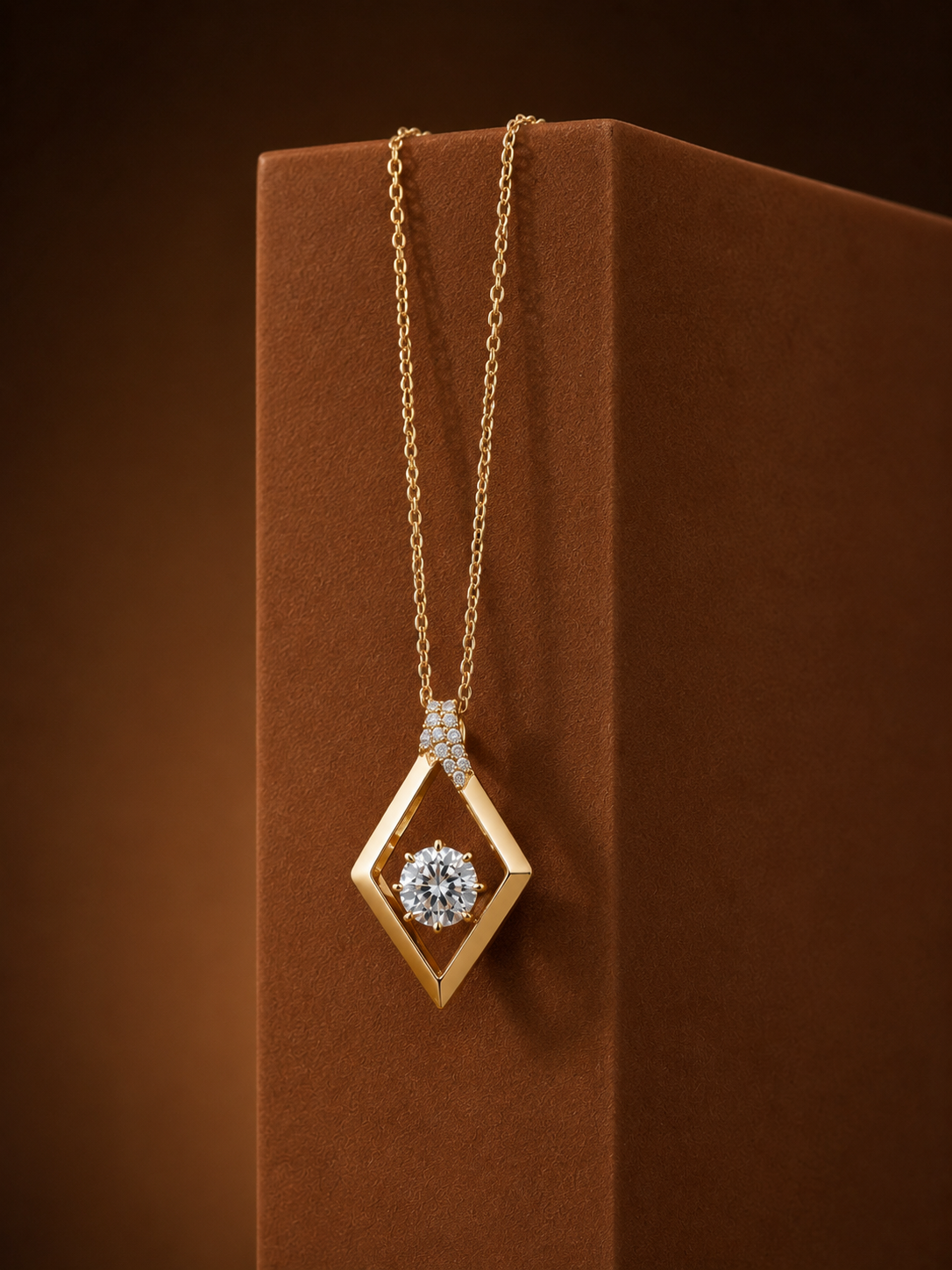 The Floating Diamond Geometric Pendant