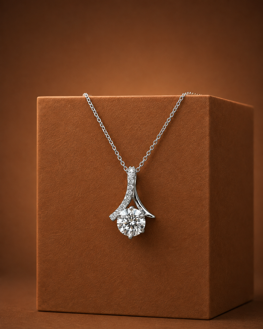 Floating Ribbon Diamond Pendant