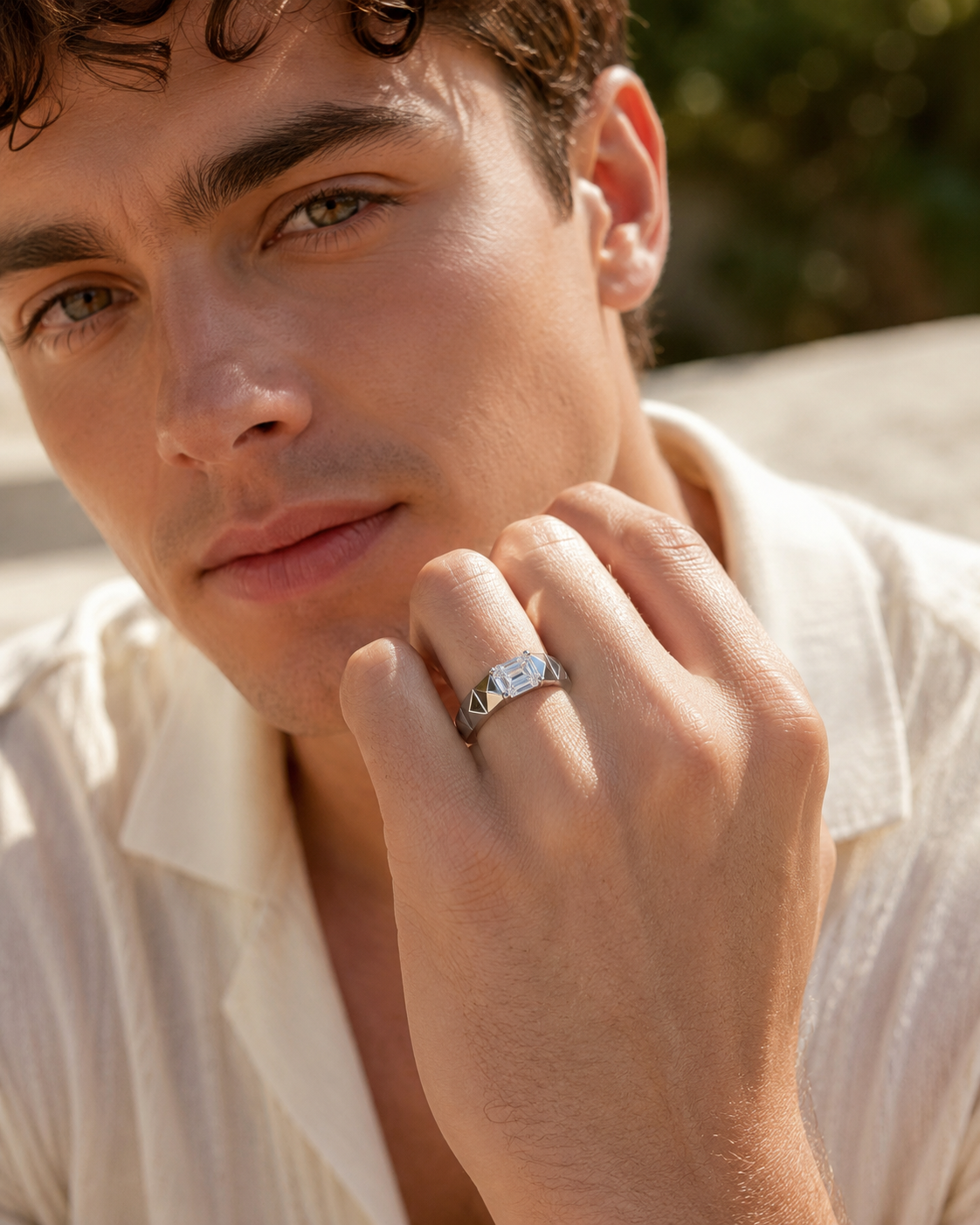 The Apex Studded Diamond Band