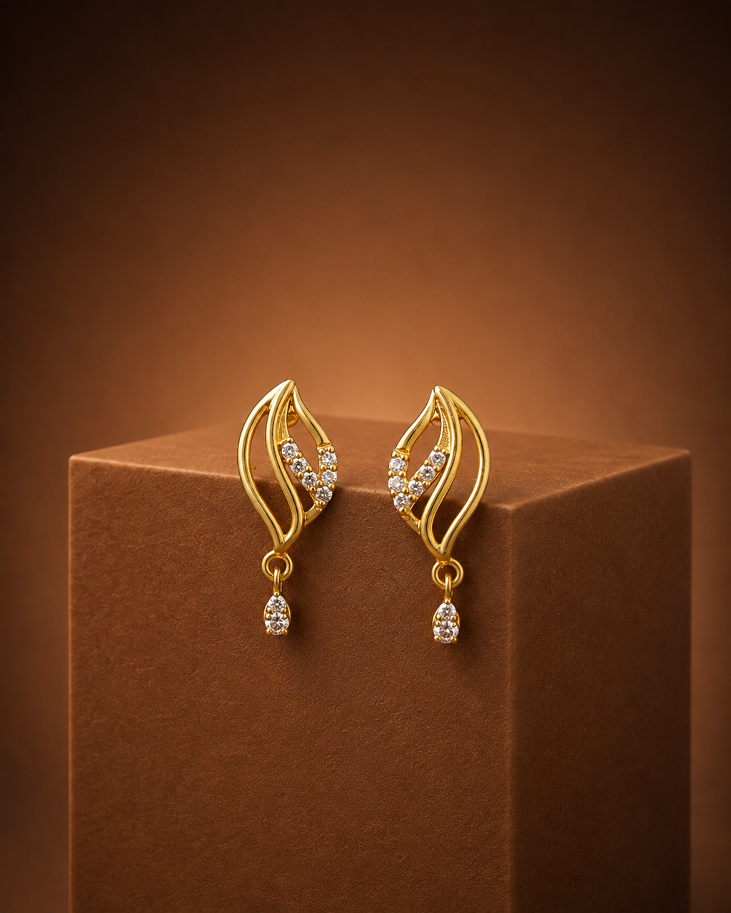 Sweeping Flame Diamond Earrings