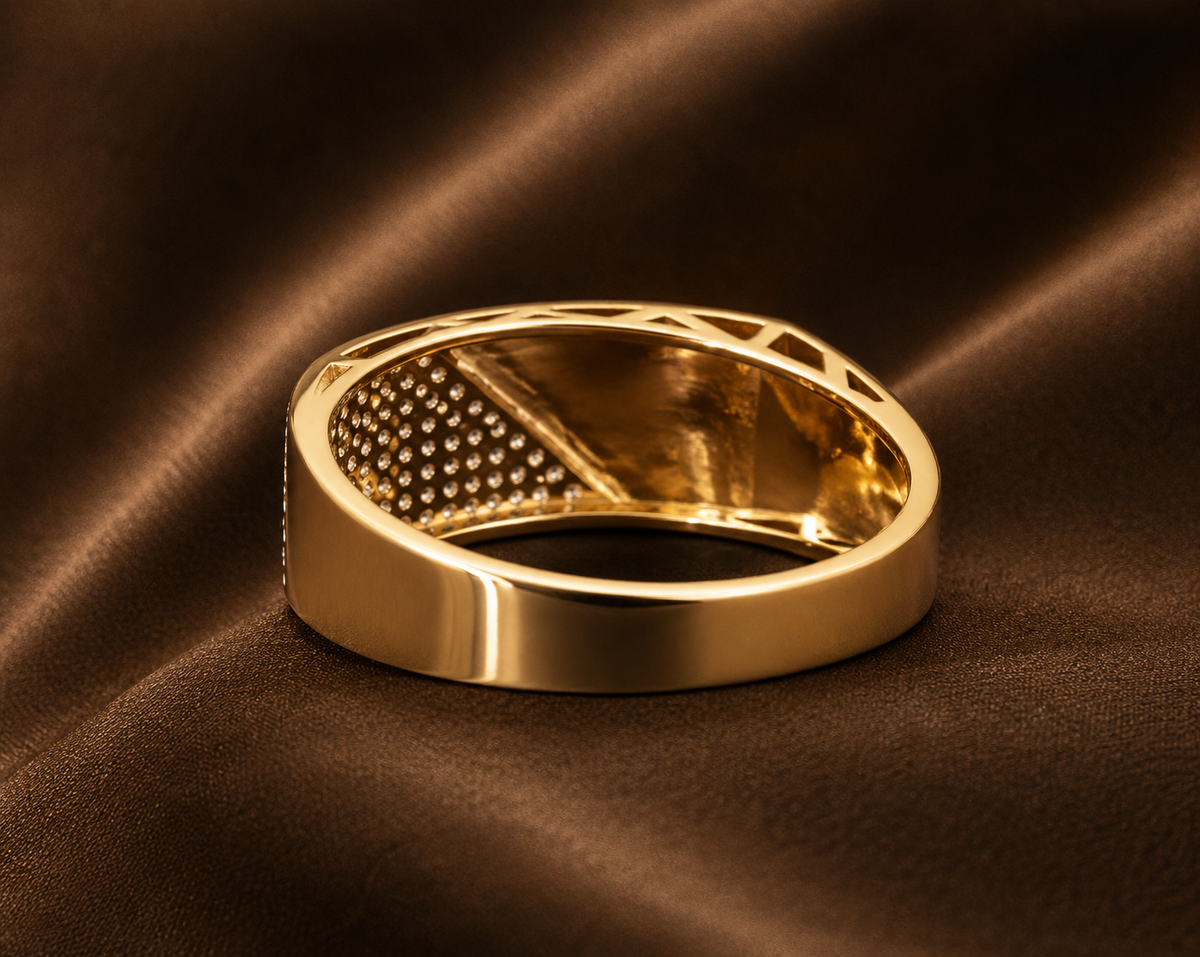 The Dual-Texture Micro-Pave Men's Ring