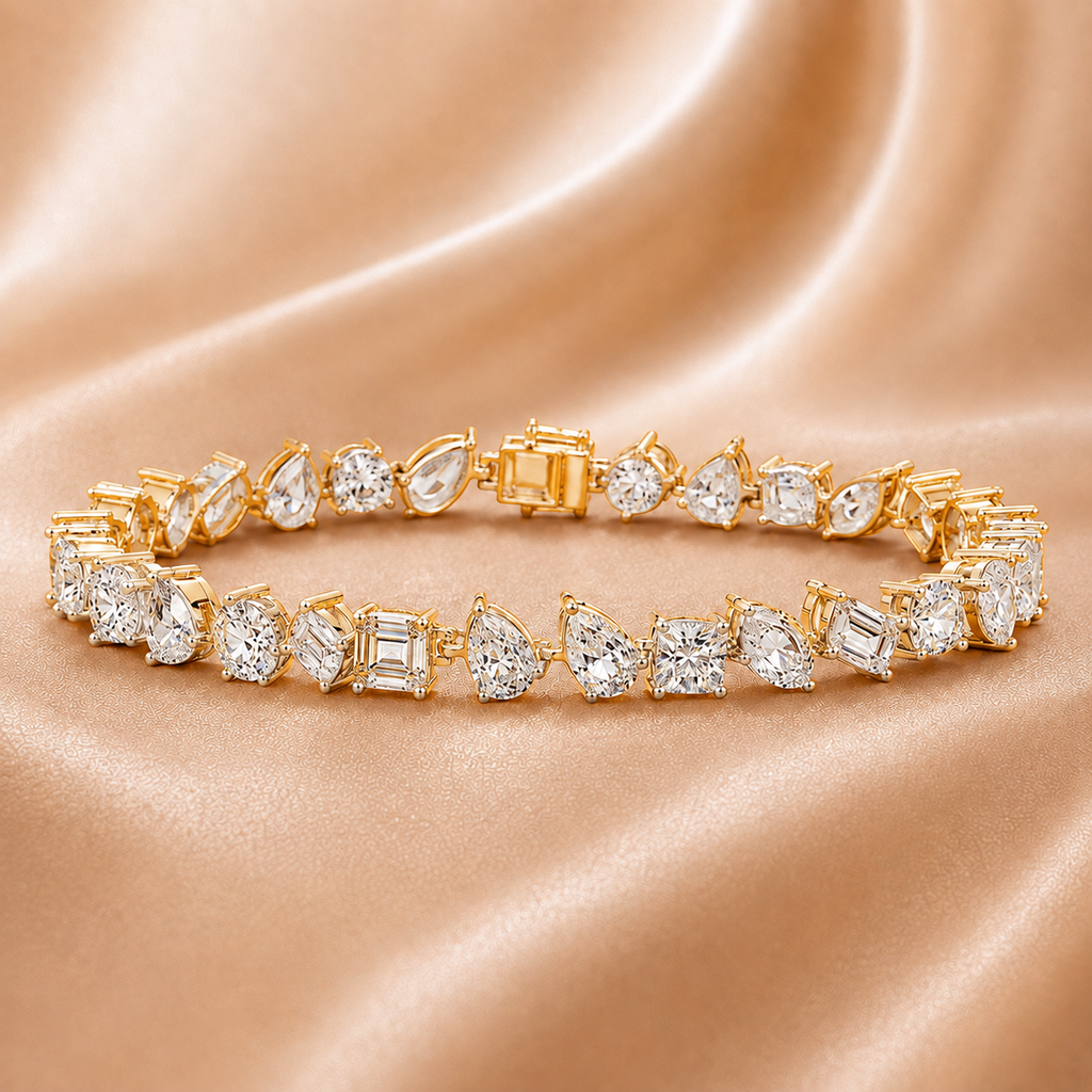 The Harmony Mixed-Cut Diamond Bracelet | IGI Certified