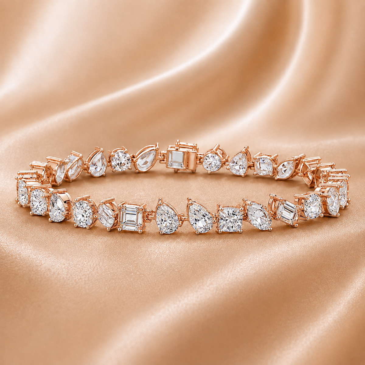 The Harmony Mixed-Cut Diamond Bracelet | IGI Certified