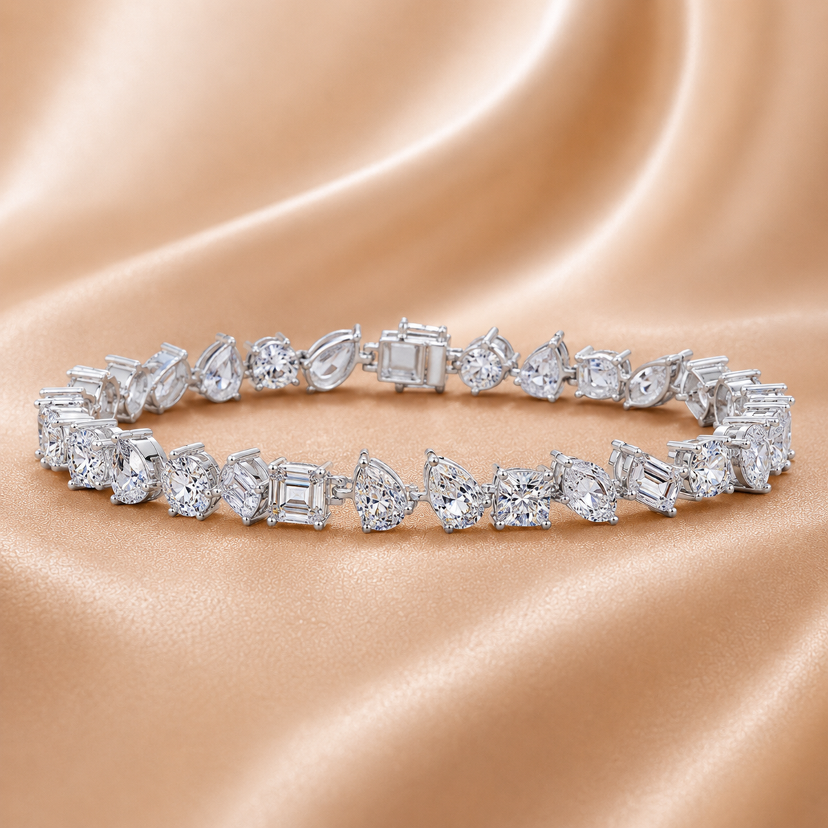 The Harmony Mixed-Cut Diamond Bracelet | IGI Certified