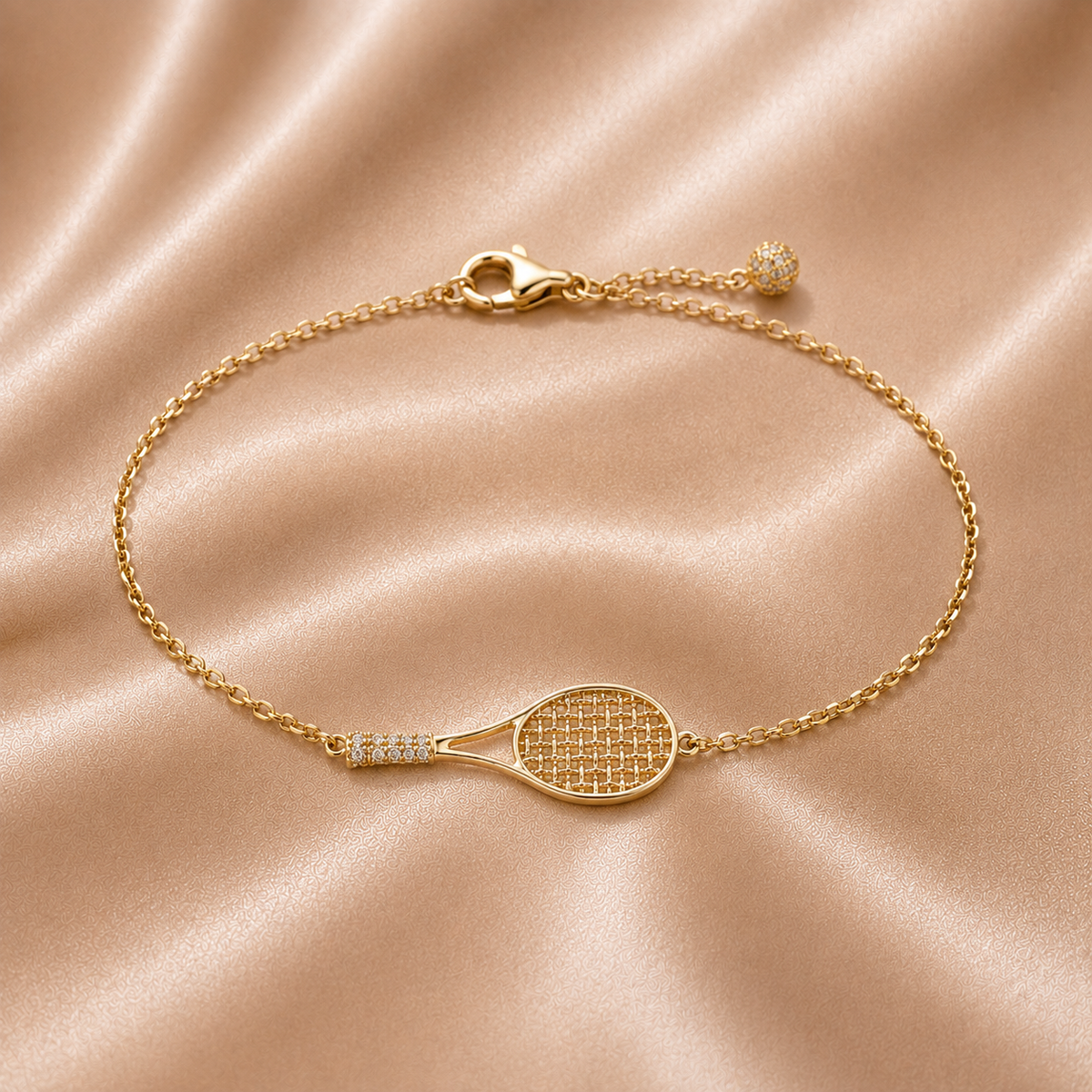 The Grand Slam Tennis Racket Charm Bracelet