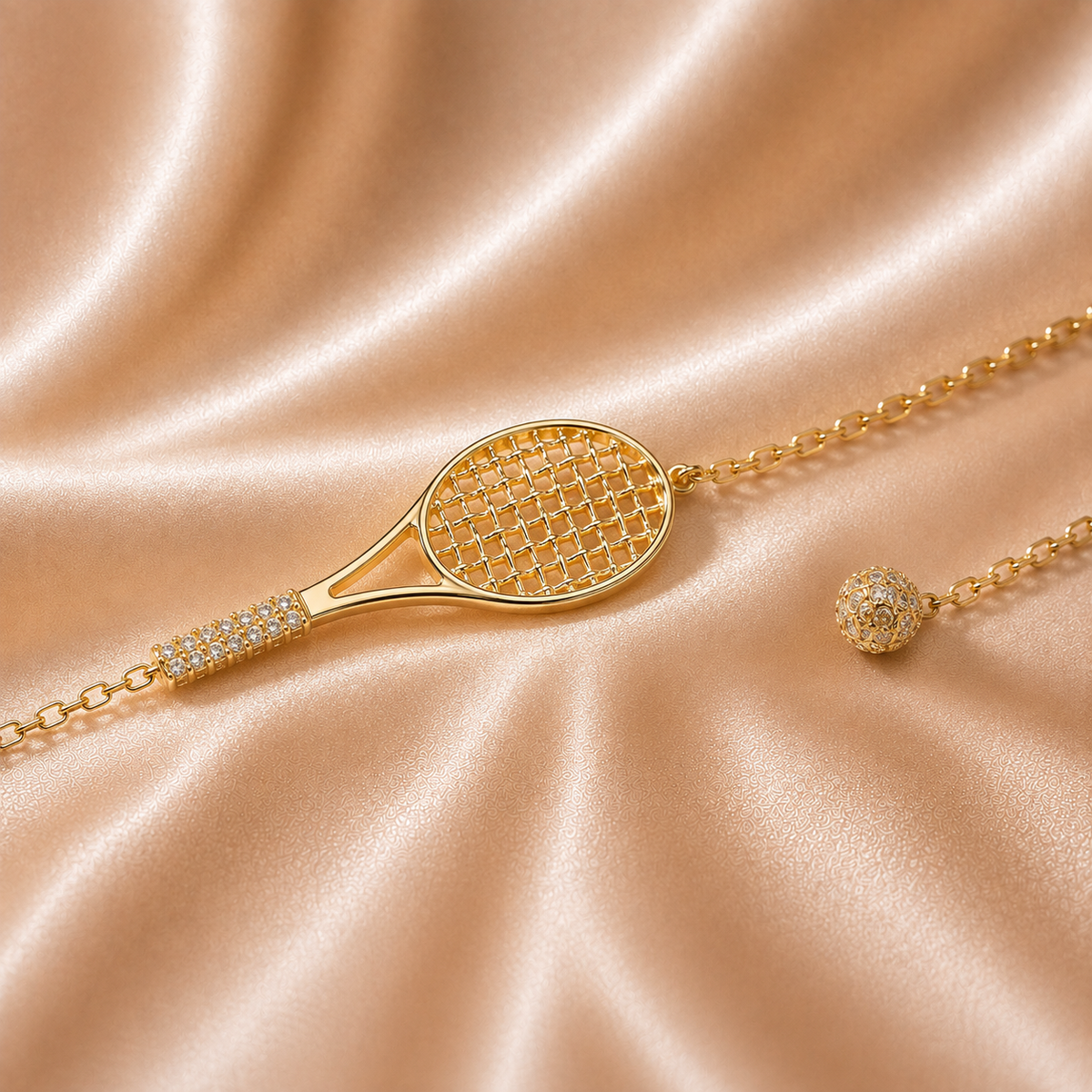 The Grand Slam Tennis Racket Charm Bracelet