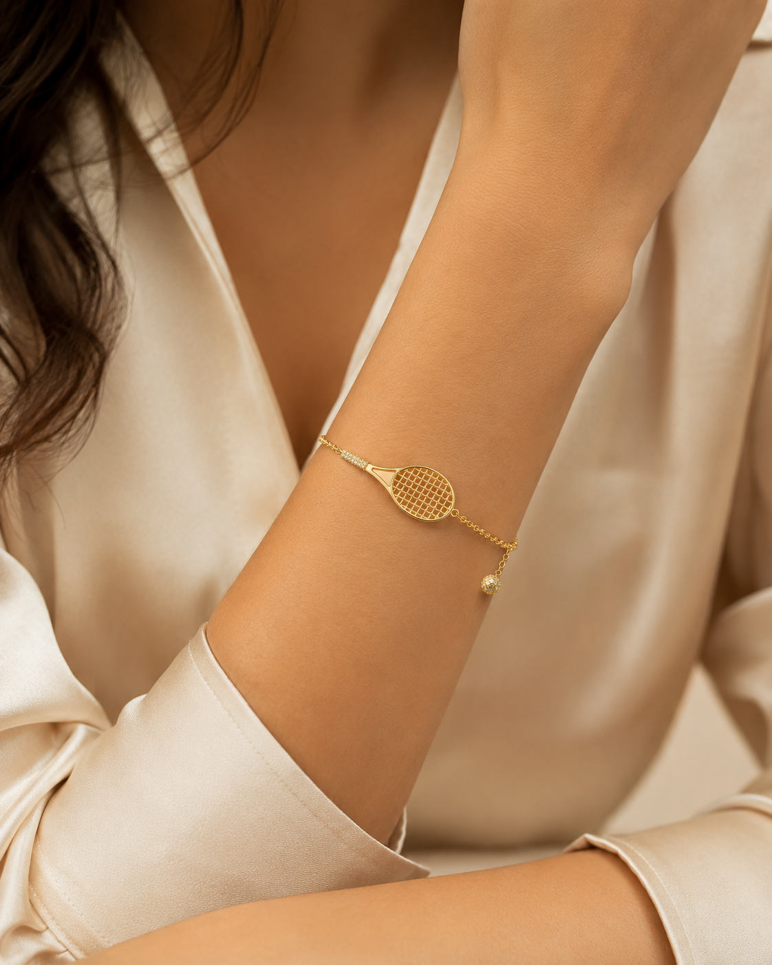 The Grand Slam Tennis Racket Charm Bracelet