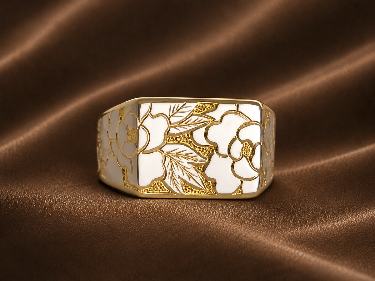 Engraved Floral Men's Band