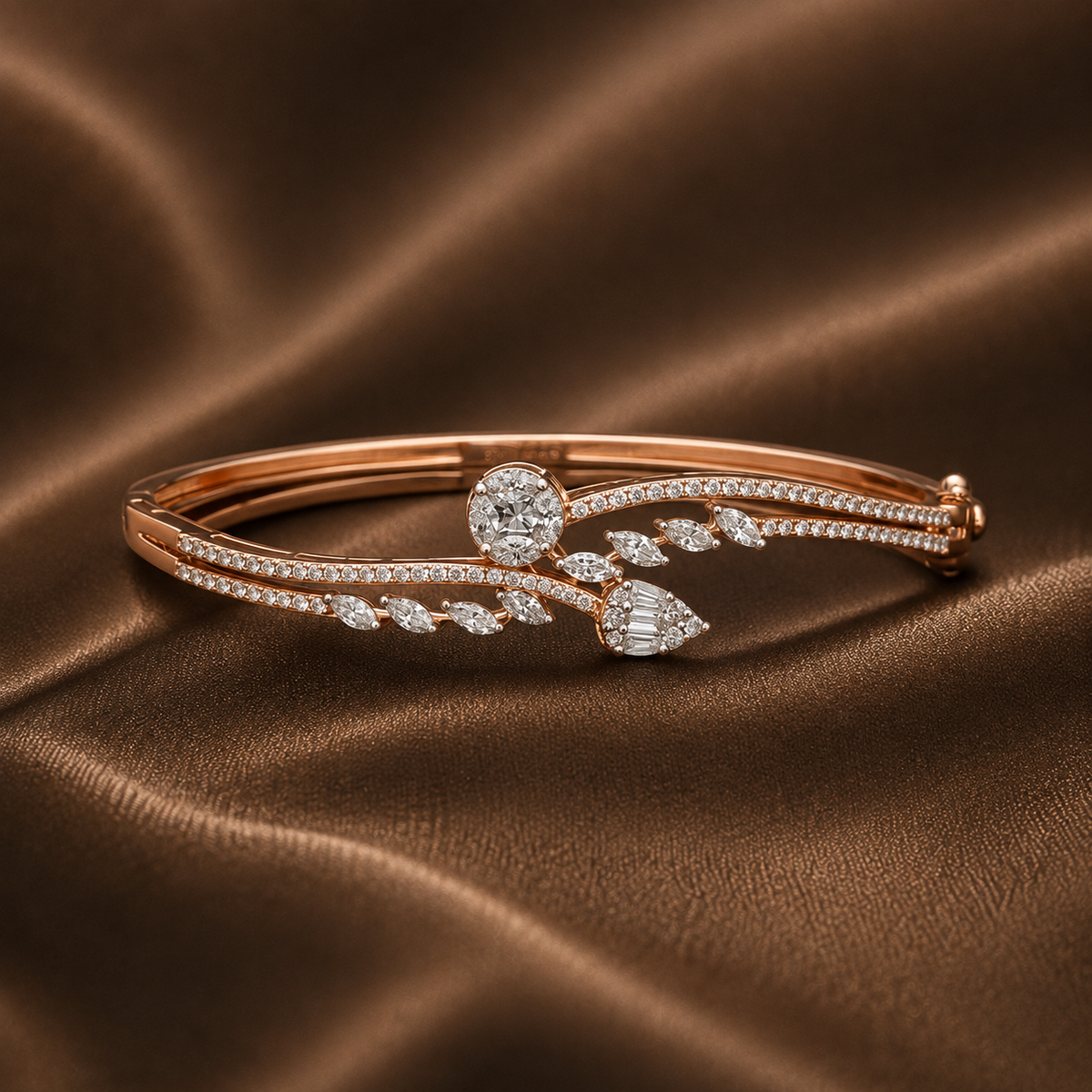 Asymmetric Flora Diamond Cuff