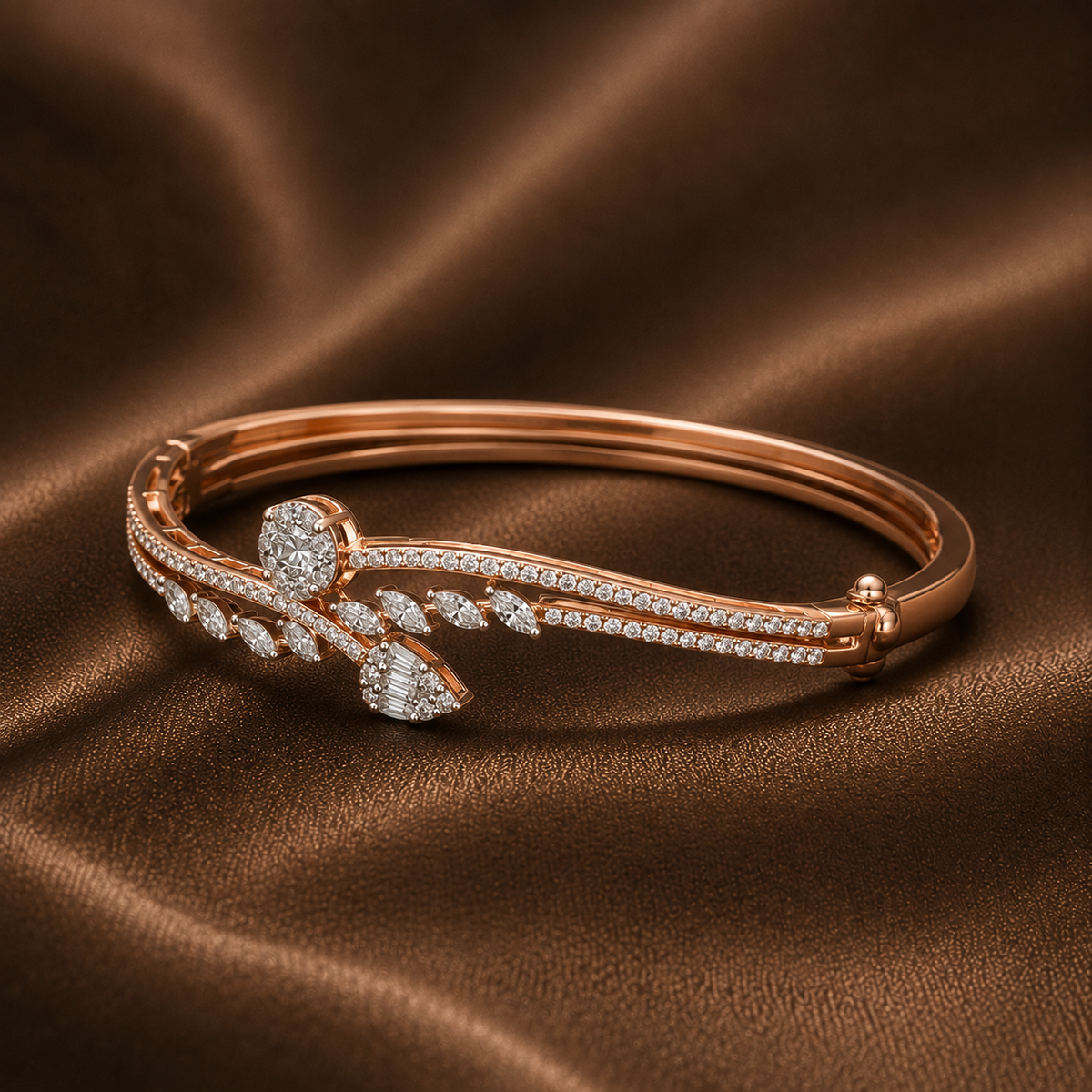 Asymmetric Flora Diamond Cuff
