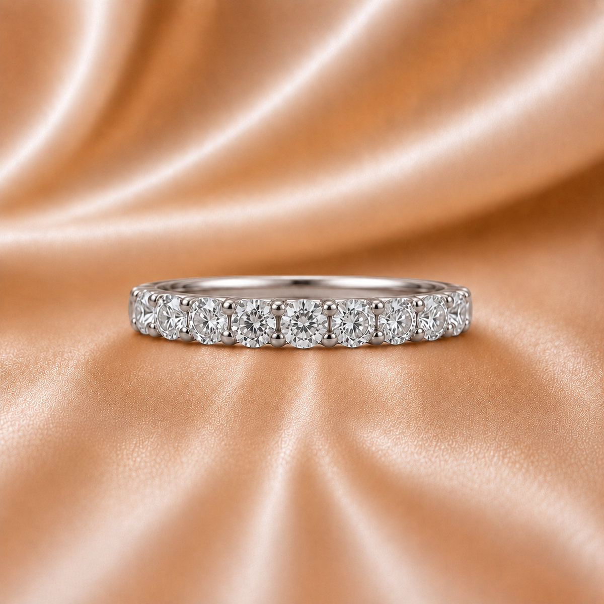 Certified Oval Diamond Interlocking Ring Set