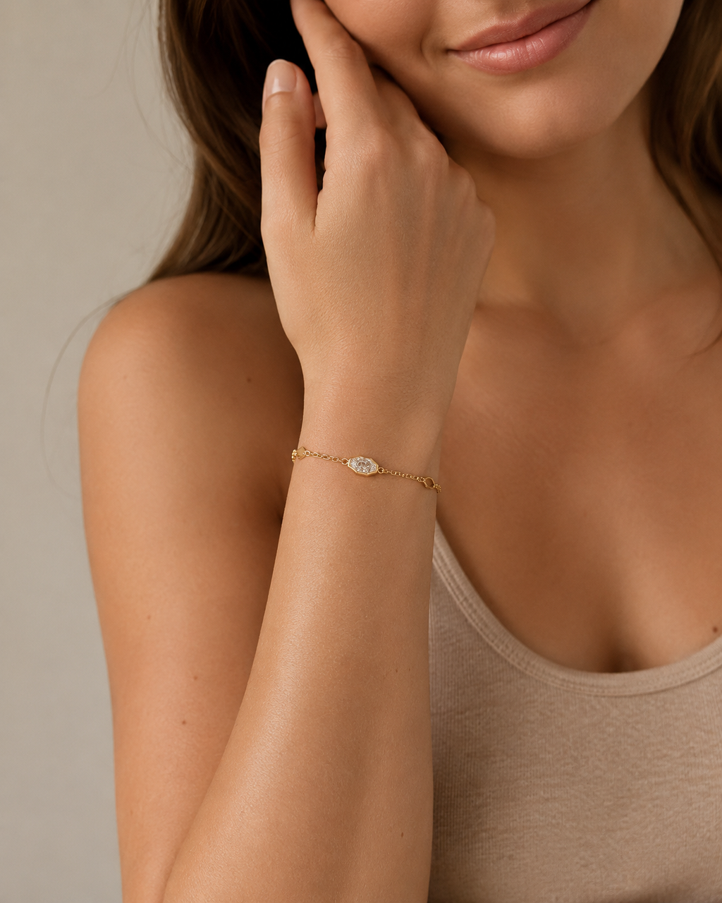 Solitaire Hexagon Lab-Grown Diamond Bracelet