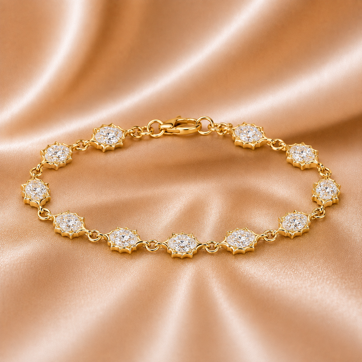 The Deco Edge Lab-Grown Diamond Hexagon Station Bracelet