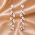 The Weeping Willow: Cascading Diamond Botanical Drop Earrings