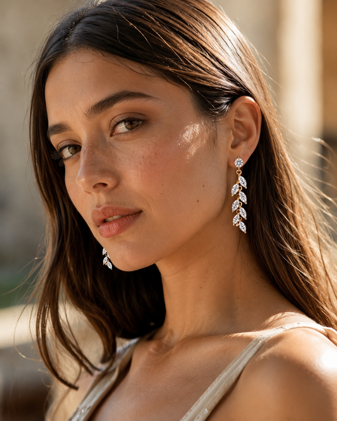 The Weeping Willow: Cascading Diamond Botanical Drop Earrings