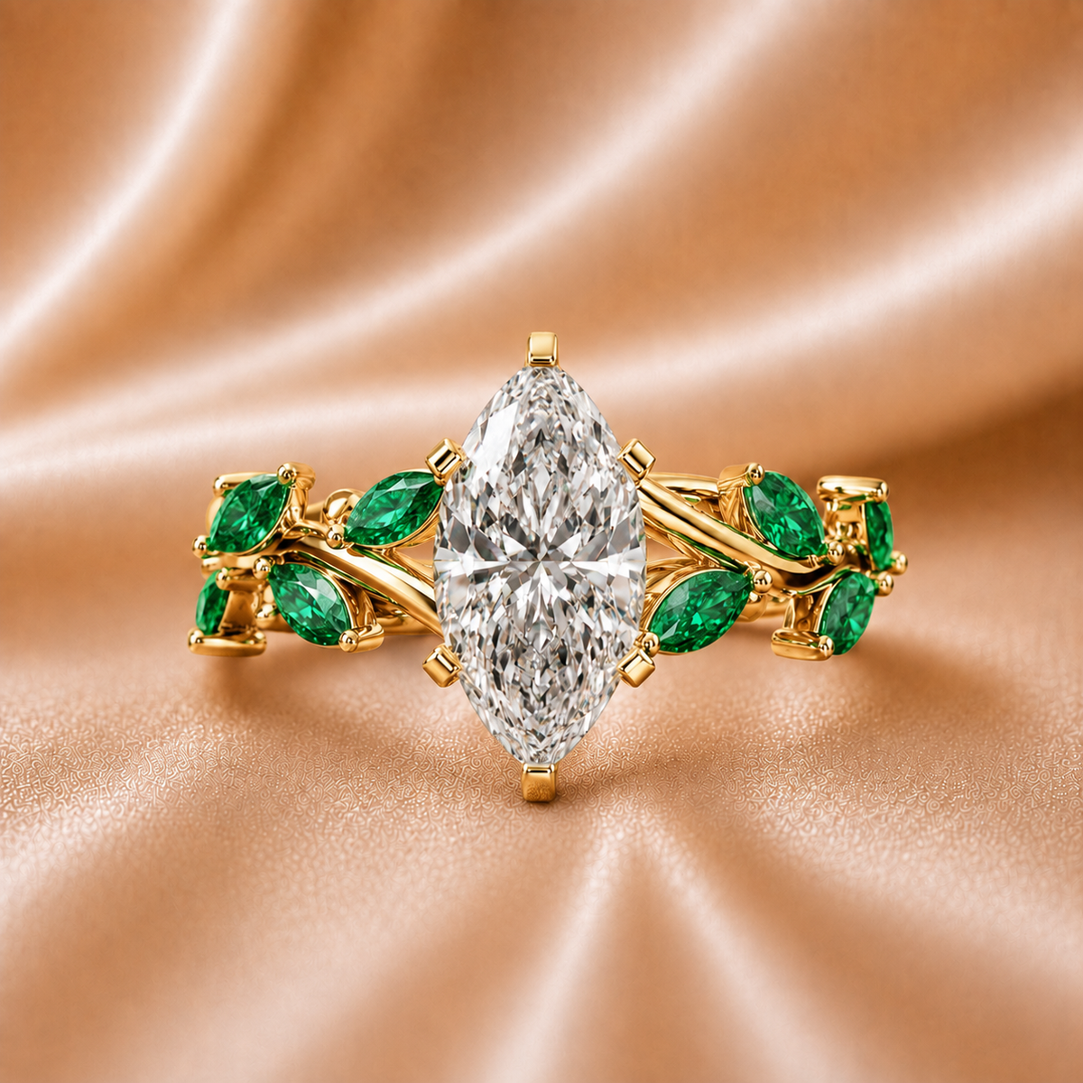 The NovaStella Whispering Leaves Marquise Diamond Ring