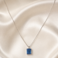 The Ocean's Whisper Emerald-Cut Sapphire Pendant