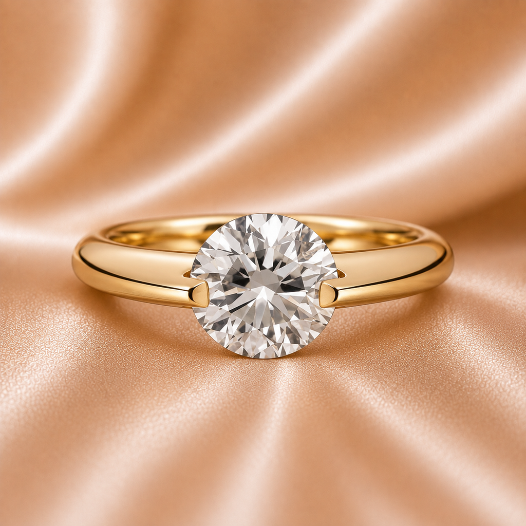 NovaStella Signature Seamless Round Diamond Ring