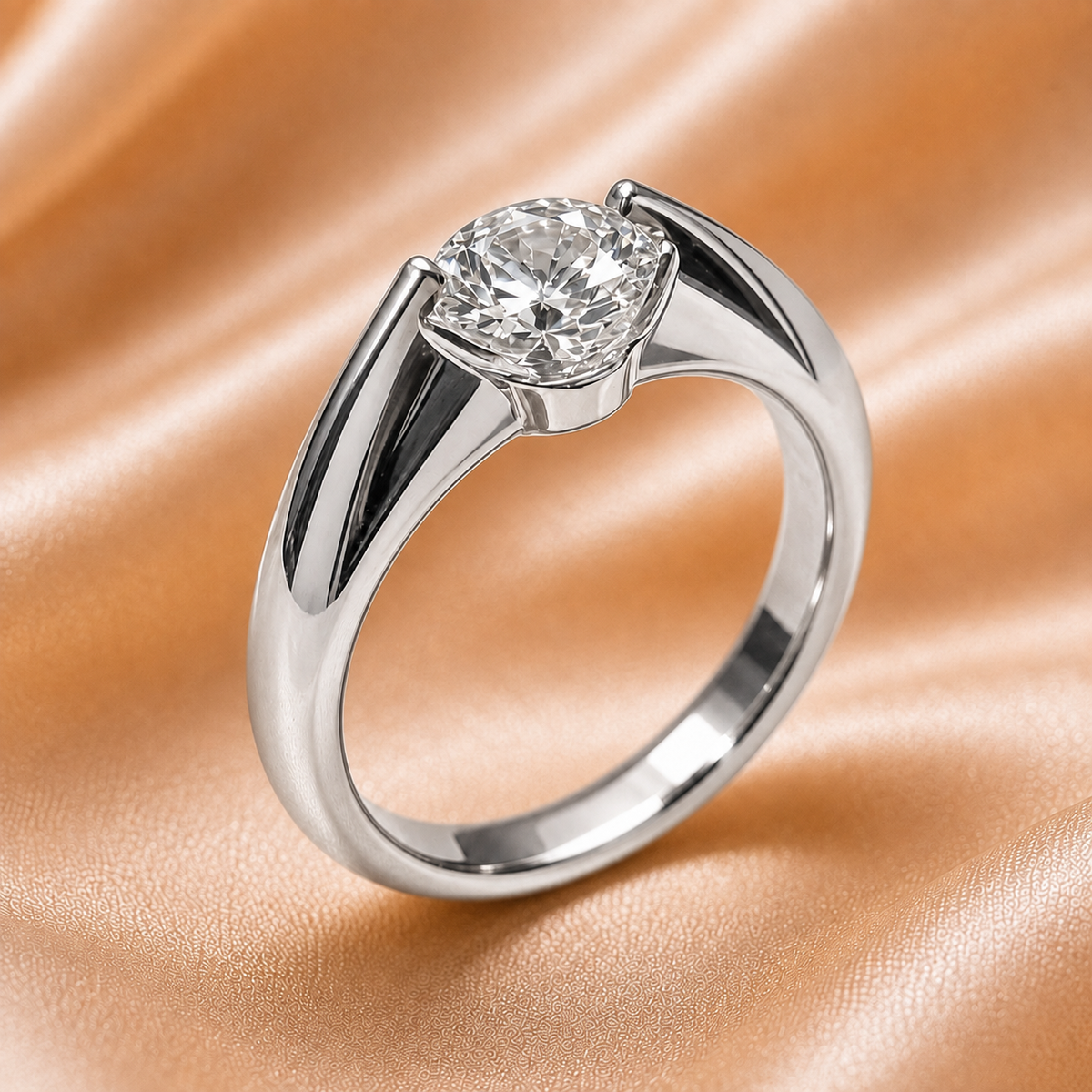 NovaStella Signature Seamless Round Diamond Ring