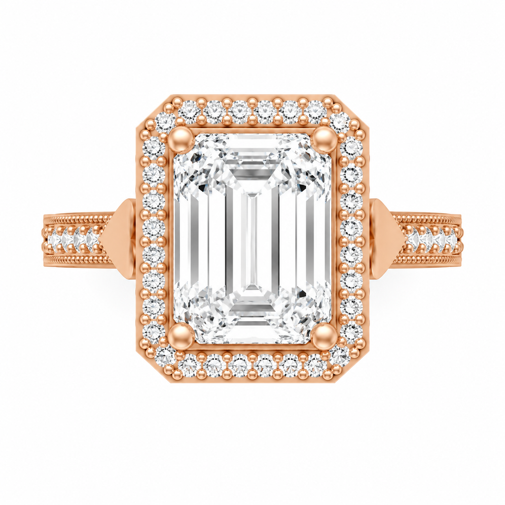 Certified Oval Lab-Grown Diamond Vintage Halo Ring