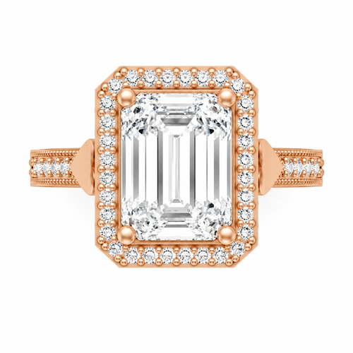 Certified Oval Lab-Grown Diamond Vintage Halo Ring