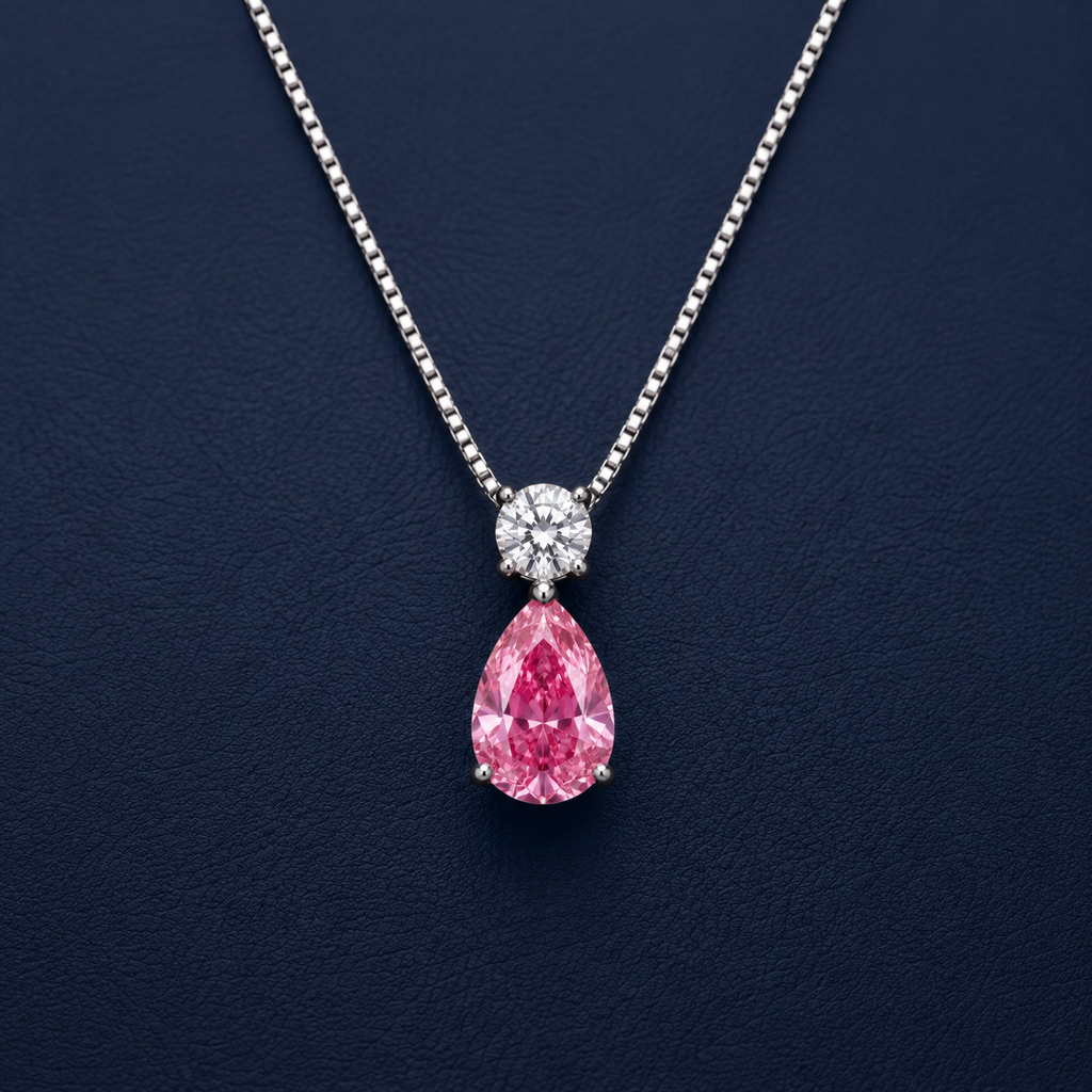 The Eternal Radiance Pink Teardrop Pendant