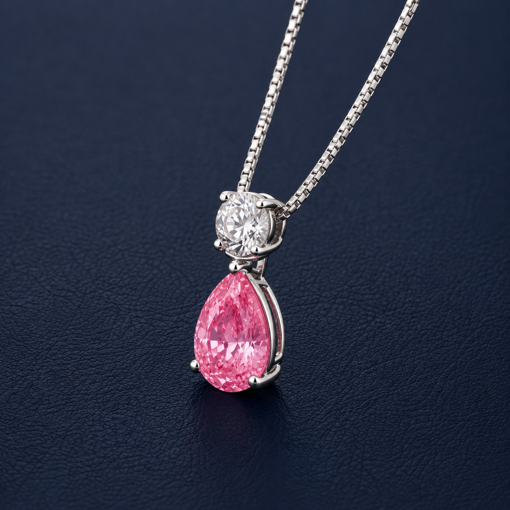 The Eternal Radiance Pink Teardrop Pendant