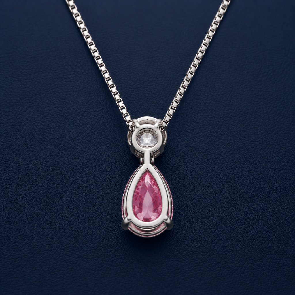 The Eternal Radiance Pink Teardrop Pendant