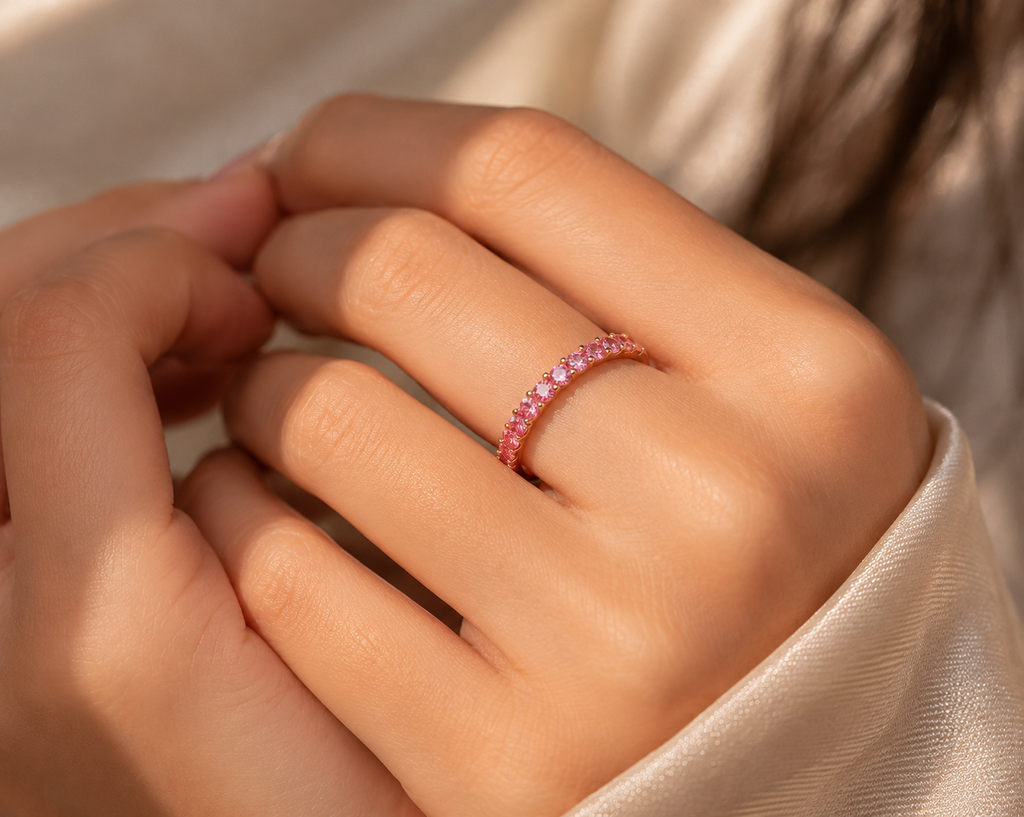 The Blush Eternity Rose Gold & Pink Diamond Half-Eternity Band