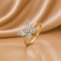 Delicate Gold & Diamond Butterfly Ring