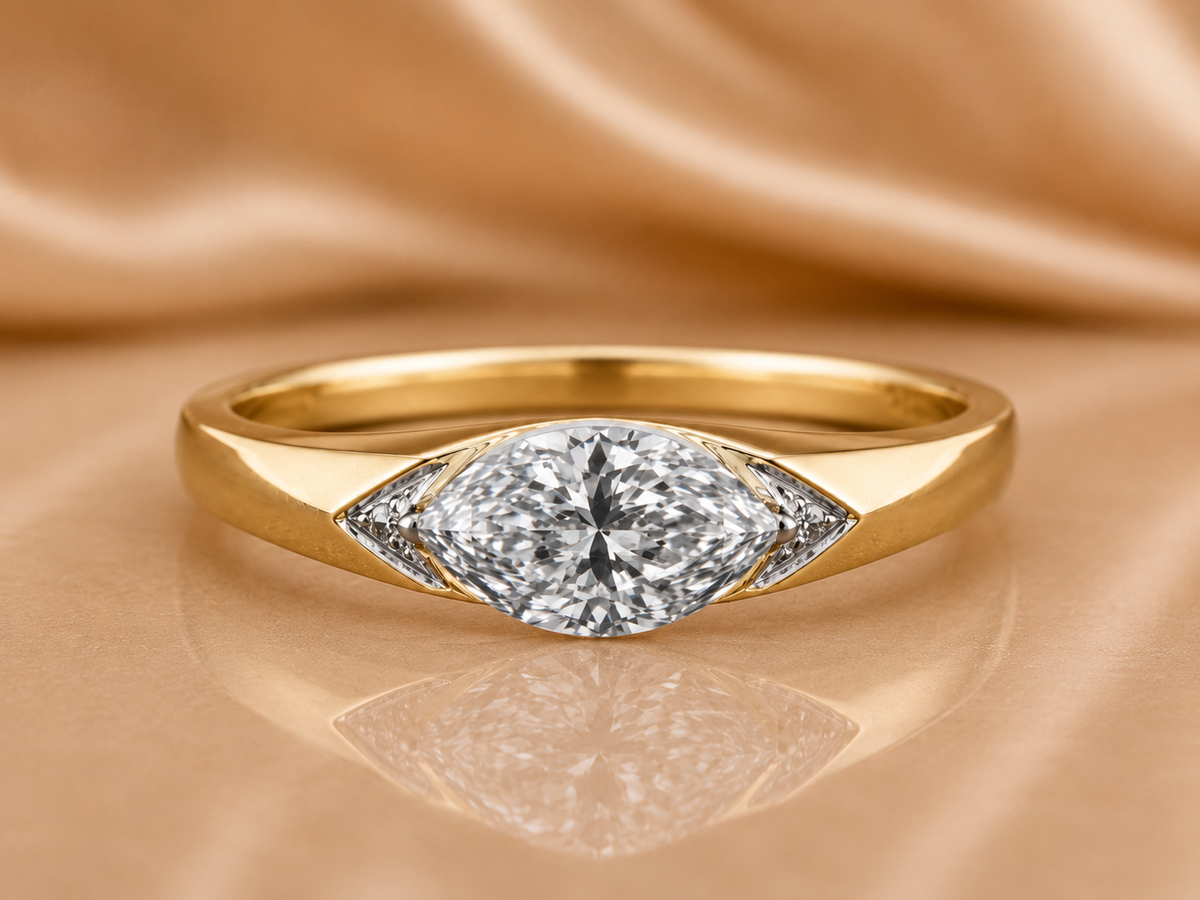 The Horizon East-West Marquise Diamond Ring