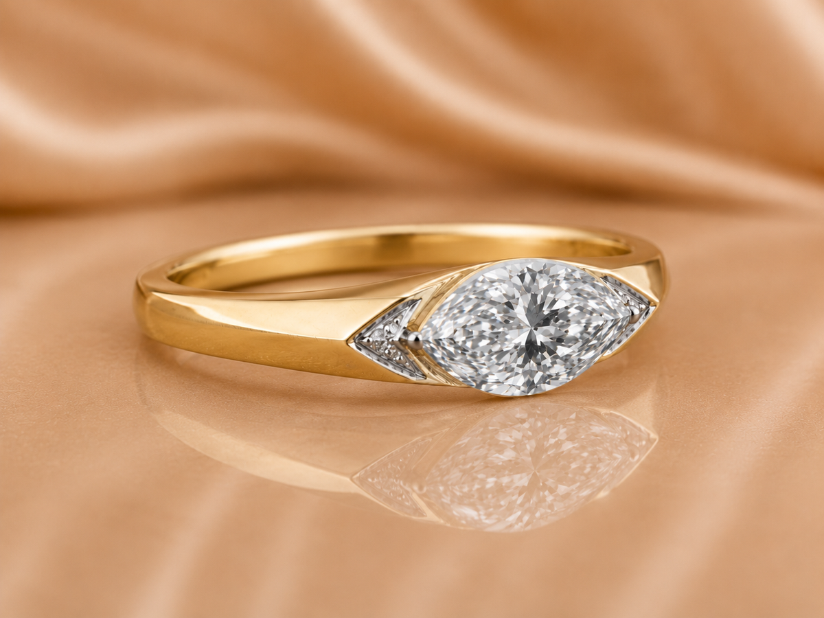 The Horizon East-West Marquise Diamond Ring
