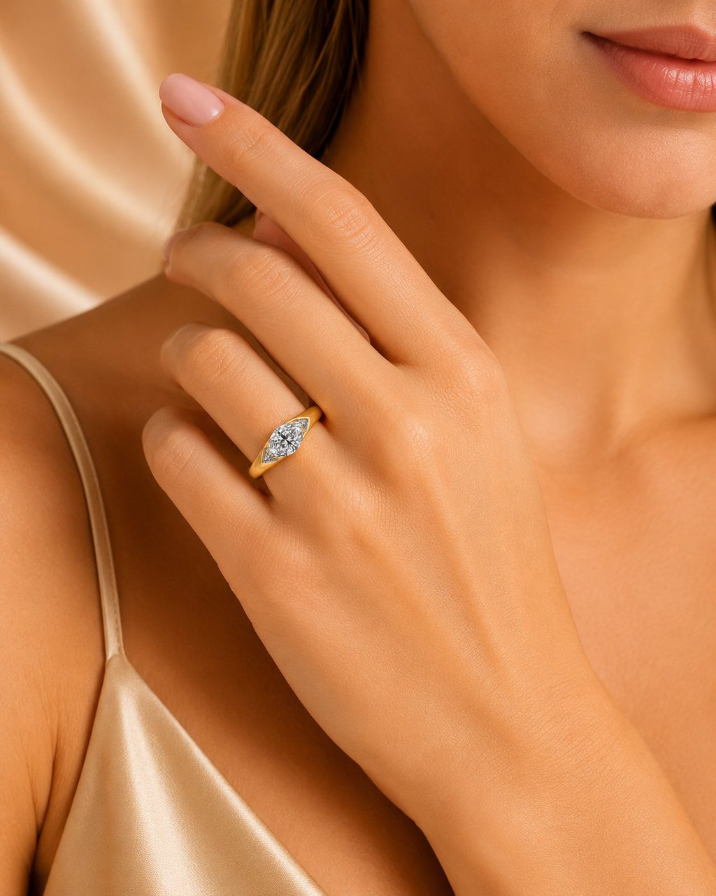 The Horizon East-West Marquise Diamond Ring
