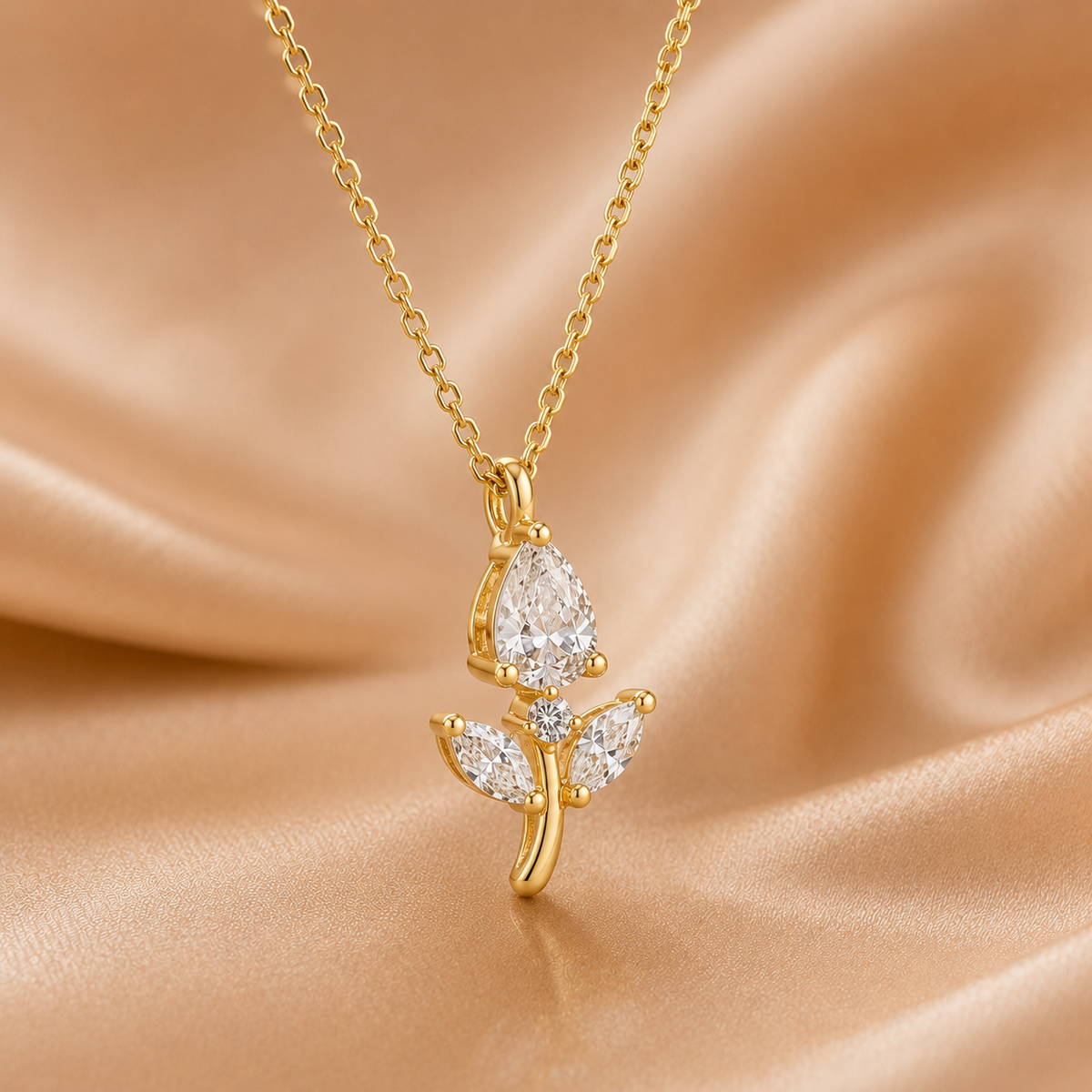 The Eternal Bloom Pear & Marquise Diamond Pendant