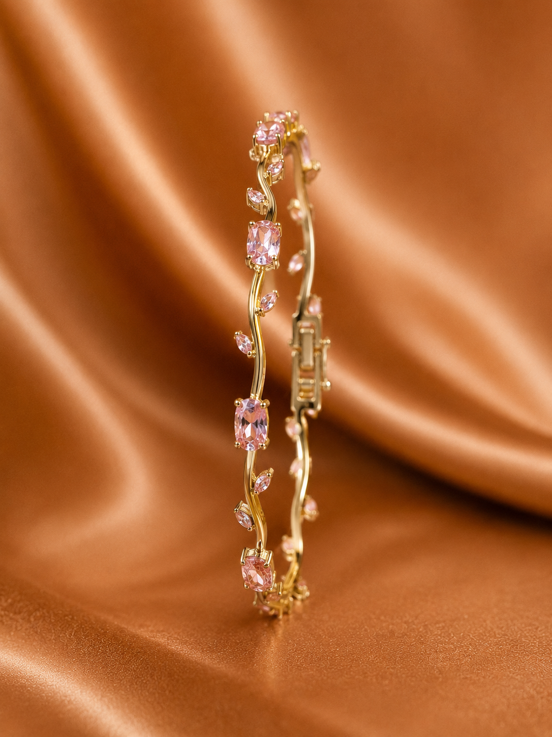 The Pink Flora Vine Bracelet by Novastella Jewels